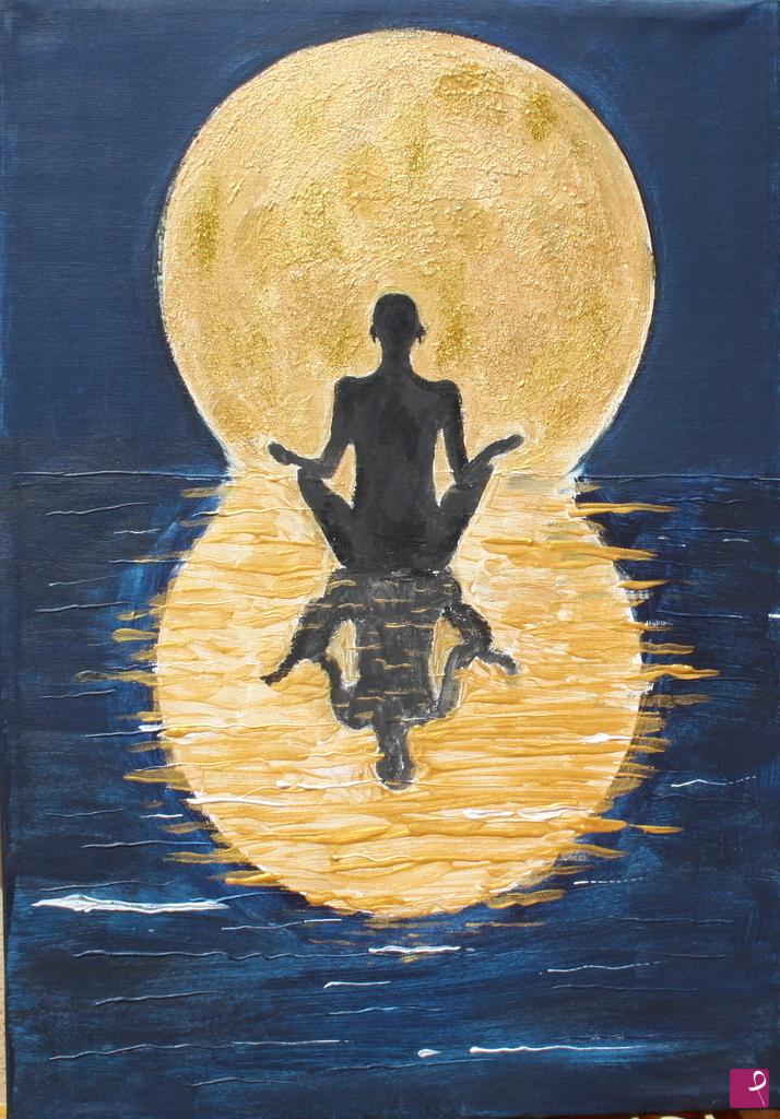 quadri in vendita online - yoga sotto la luna