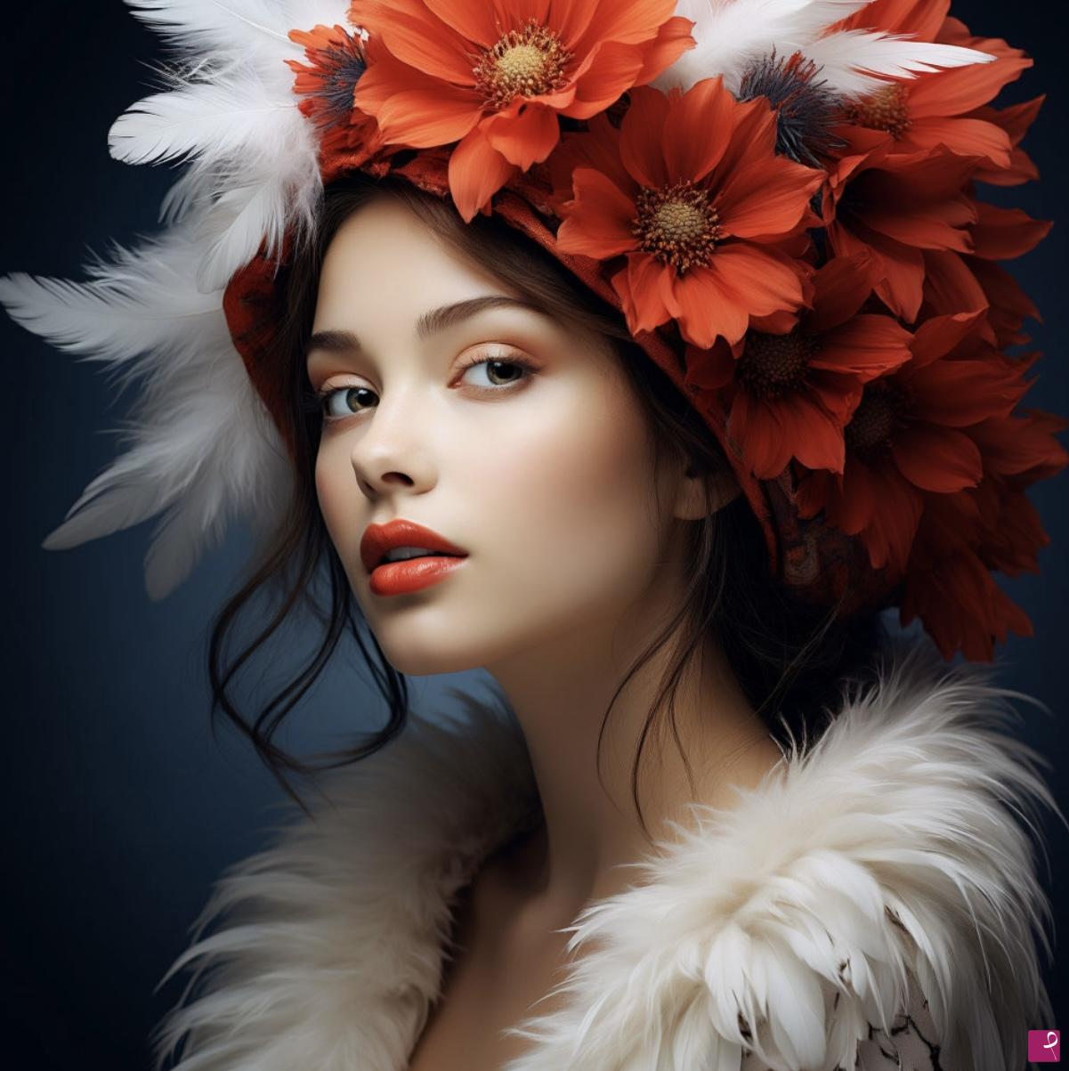 quadri in vendita online - Young girl and flowers 2
