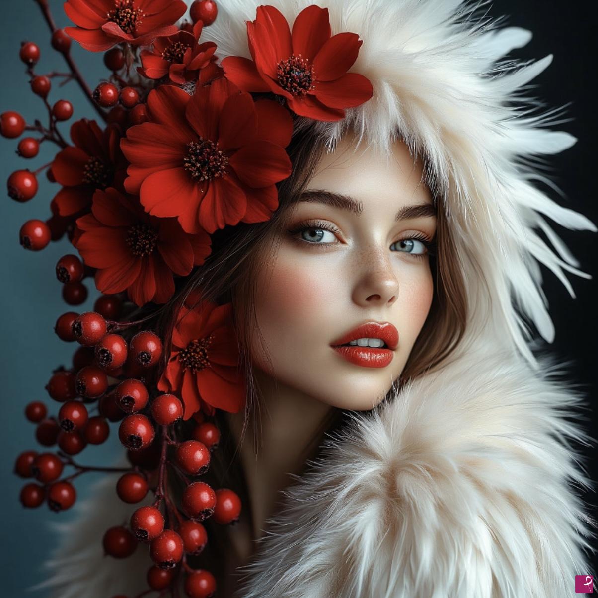 quadri in vendita online - Young girl and flowers 