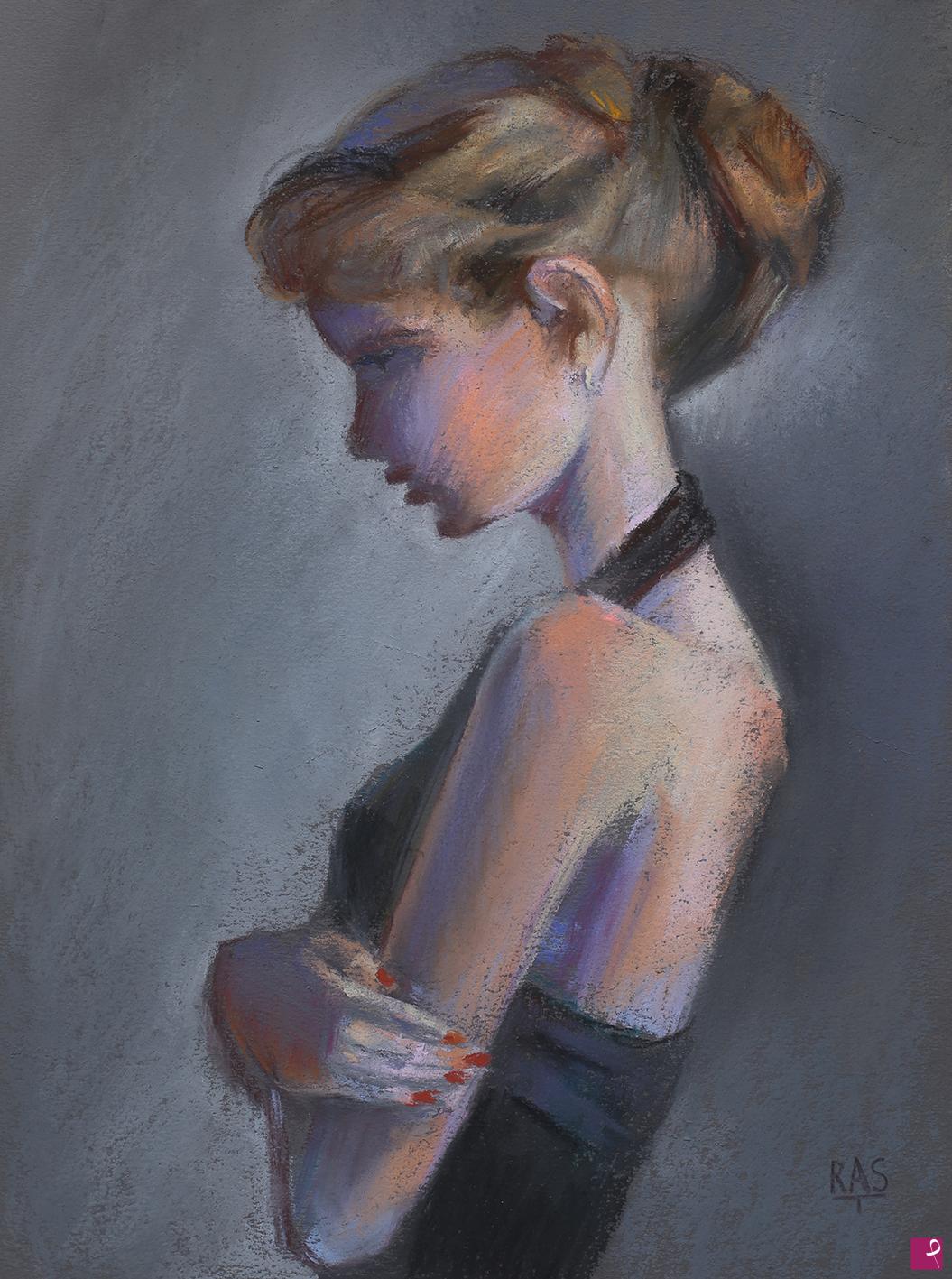 quadri in vendita online - Young girl in profile