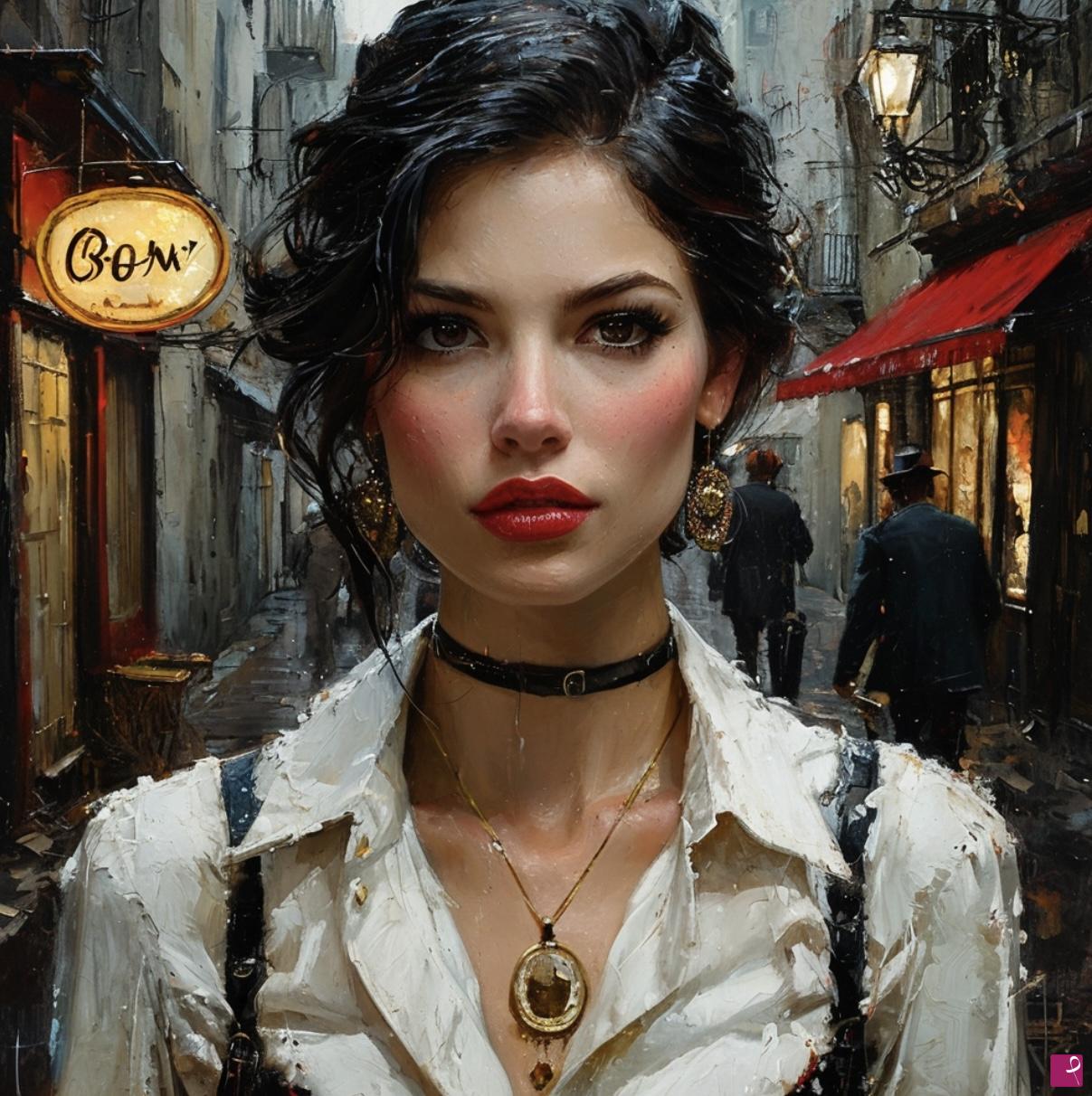 quadri in vendita online - young girl in street 