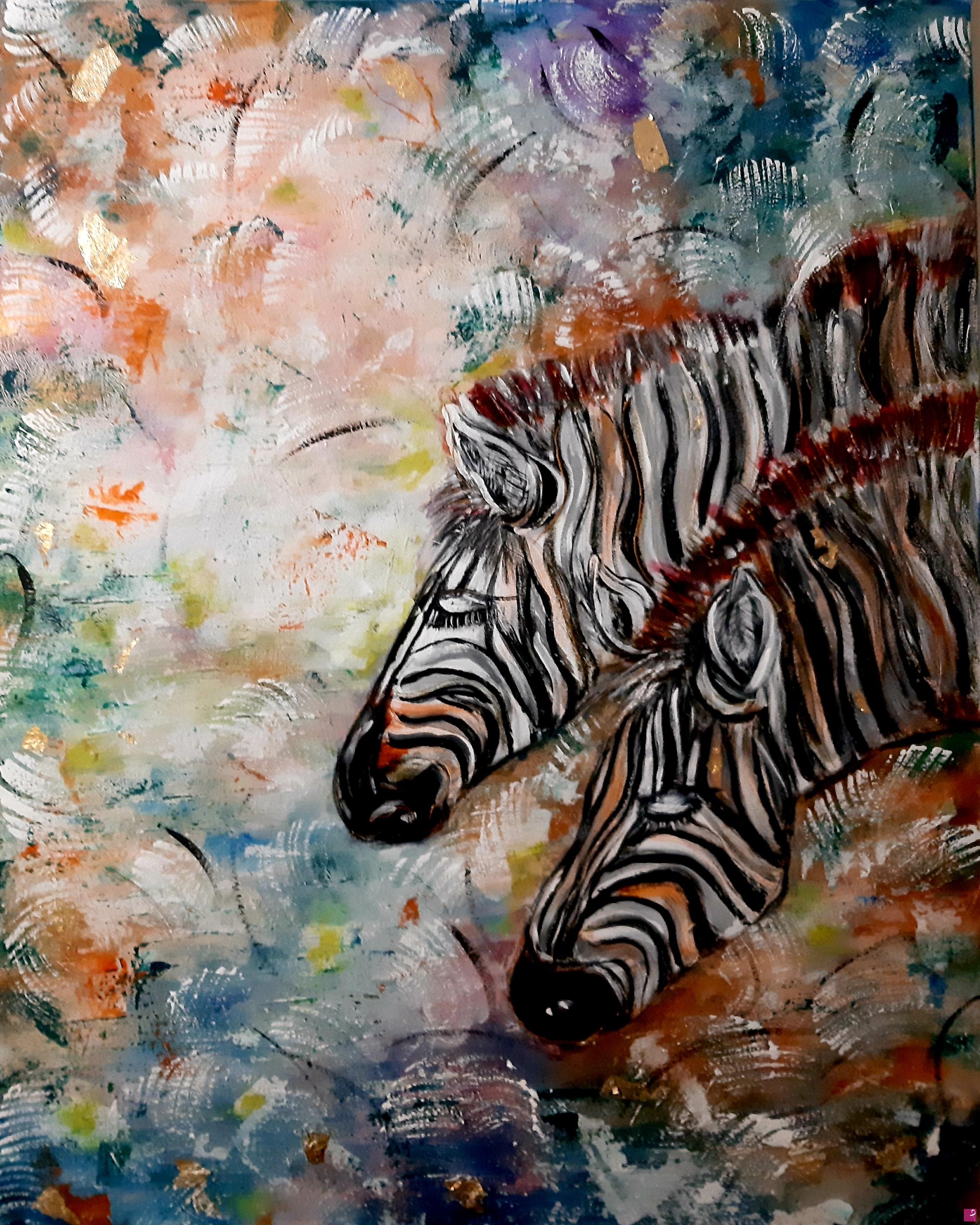 quadri in vendita online - Zebre curiose 