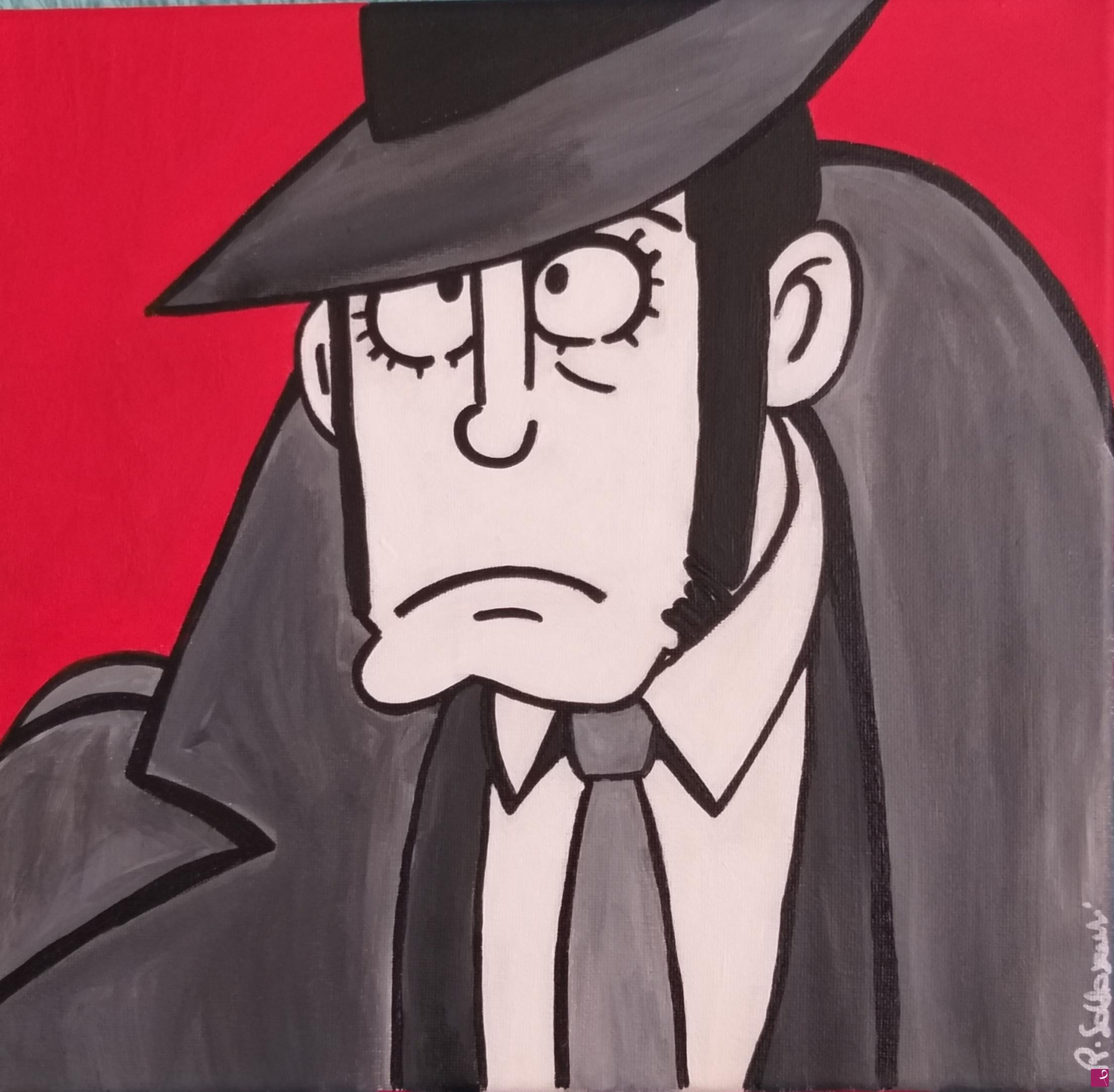 quadri in vendita online - "Zenigata" acrilico su tela 30x30 