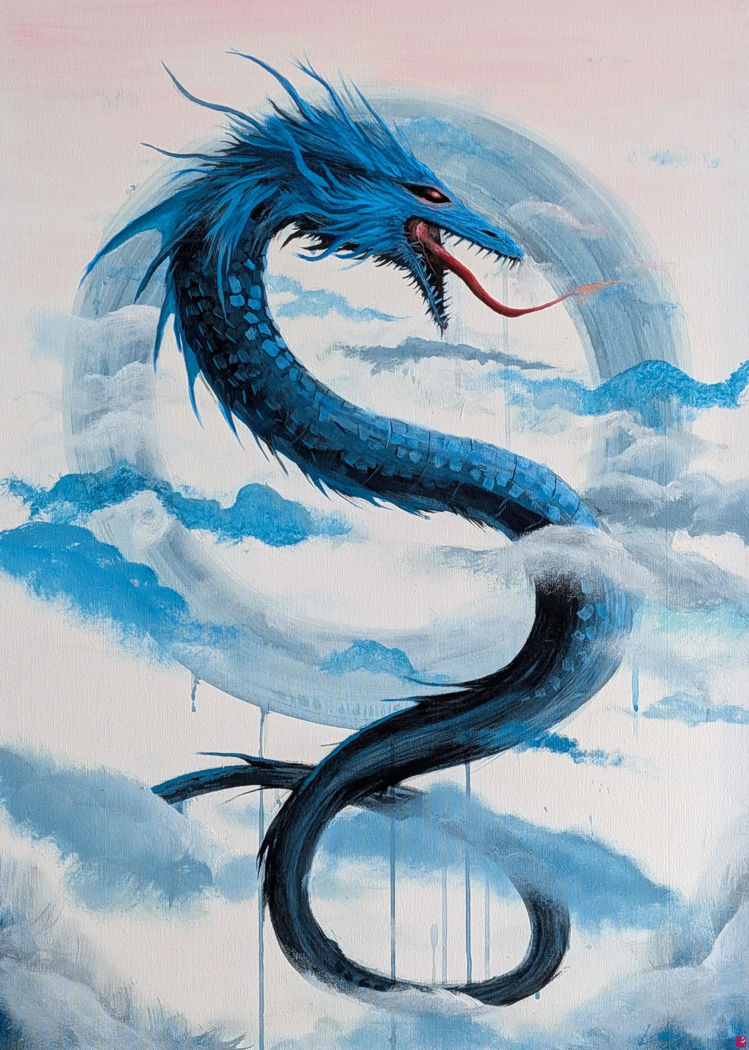 quadri in vendita online - Zenit Blu – L'Origine del Drago