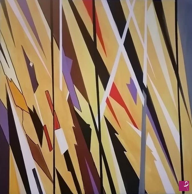quadri in vendita online - Zeus Dipinto su tela originale pezzo unico quadro moderno astratto 140 x 140 cm Lovisi Valter