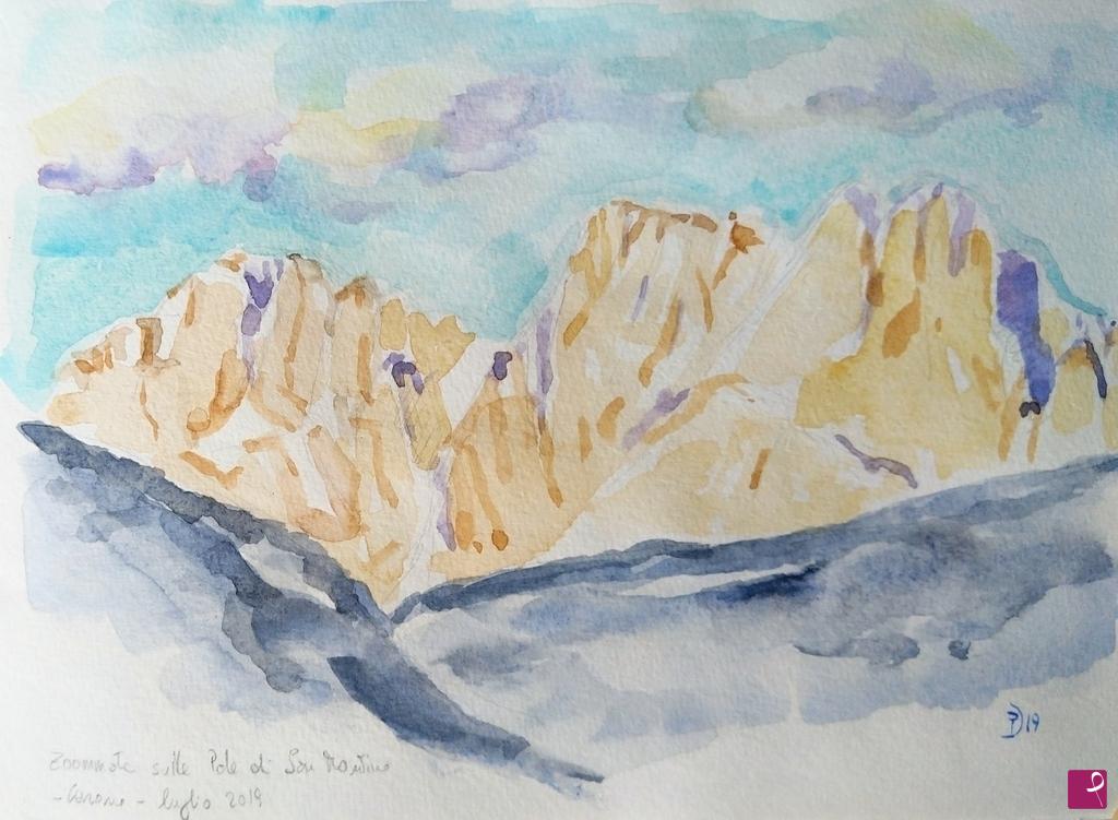 quadri in vendita online - Zoommata sulle Pale di San Martino