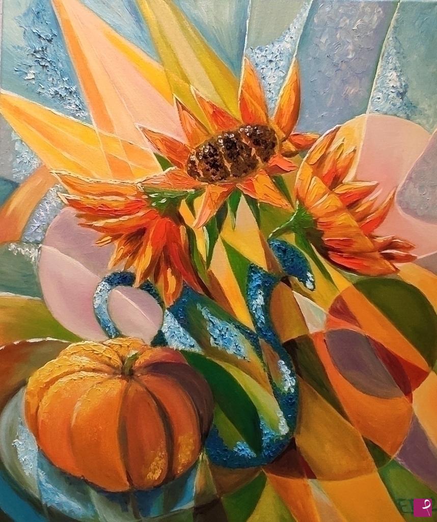 quadri in vendita online - Zucca e girasoli