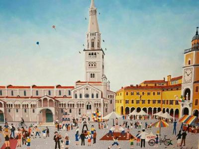 Modena in stile NAIF del maestro Luciano Prandini - Italia - Emilia Romagna - Modena - 105712